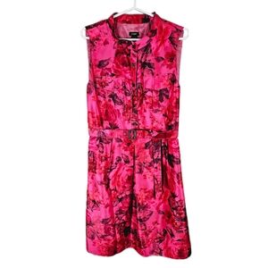 J. CREW | Bonnie floral taffeta a-line belted sleeveless dress